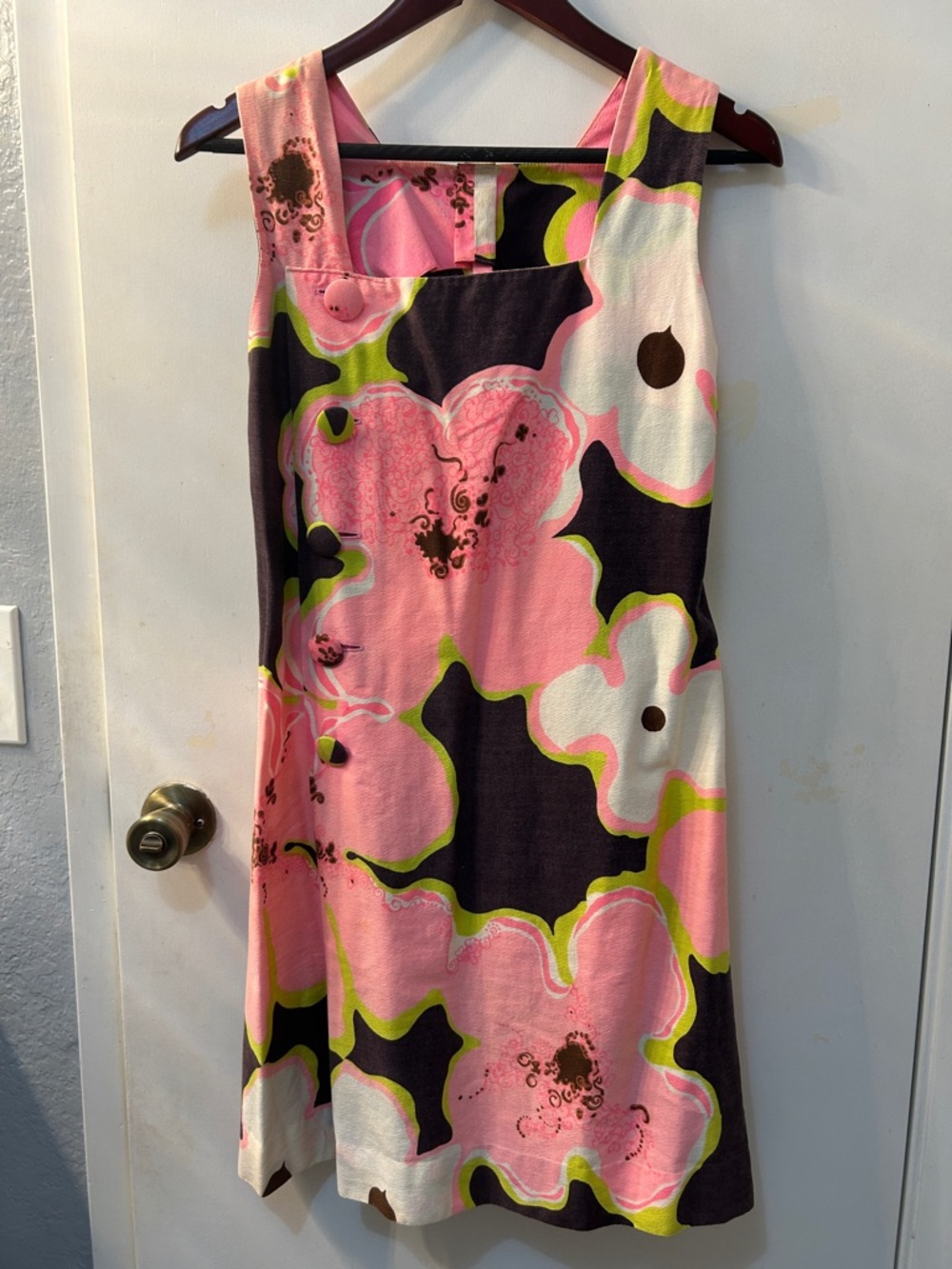 Vintage MALIHINI Designer’s Collection Hawaii Bold Pink Floral Shift Dress